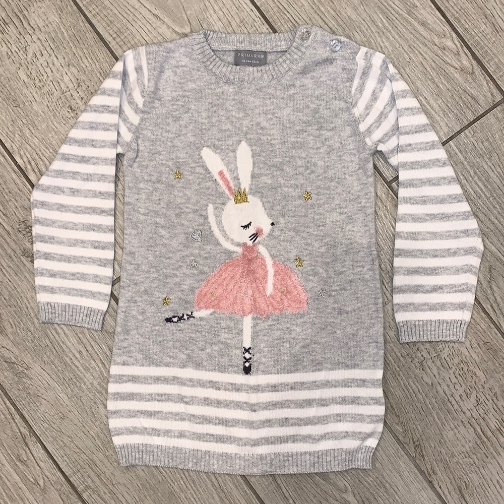 Primark 18-24 Mth Bunny Ballerina Sweater Dress